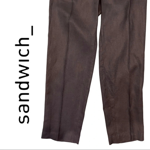 Sandwich 100% Linen Pants Dublin Pants Charcoal Grey Size 38 - Picture 6 of 7